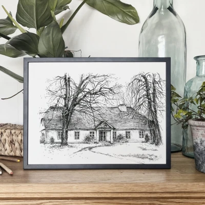 Dworek Fr. Chopina. Grafika art. print w oprawie.
