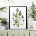 Osty – grafika art print w oprawie – aranżacja we wnętrzu