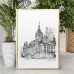 Gliwice - budynek "Czerwona Chemia". Grafika art. print.