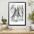 Kościół Świętego Krzyża w Żywcu – grafika art print – zdjęcie 2