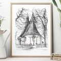 Kościół Świętego Krzyża w Żywcu – grafika art print – zdjęcie 3