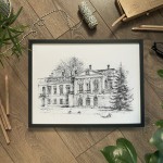Stary Zamek w Żywcu. Grafika art. print.